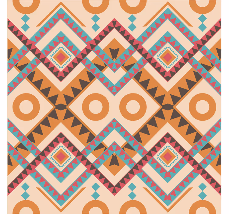 Living room wallpaper multicolored diamond pattern - TenStickers