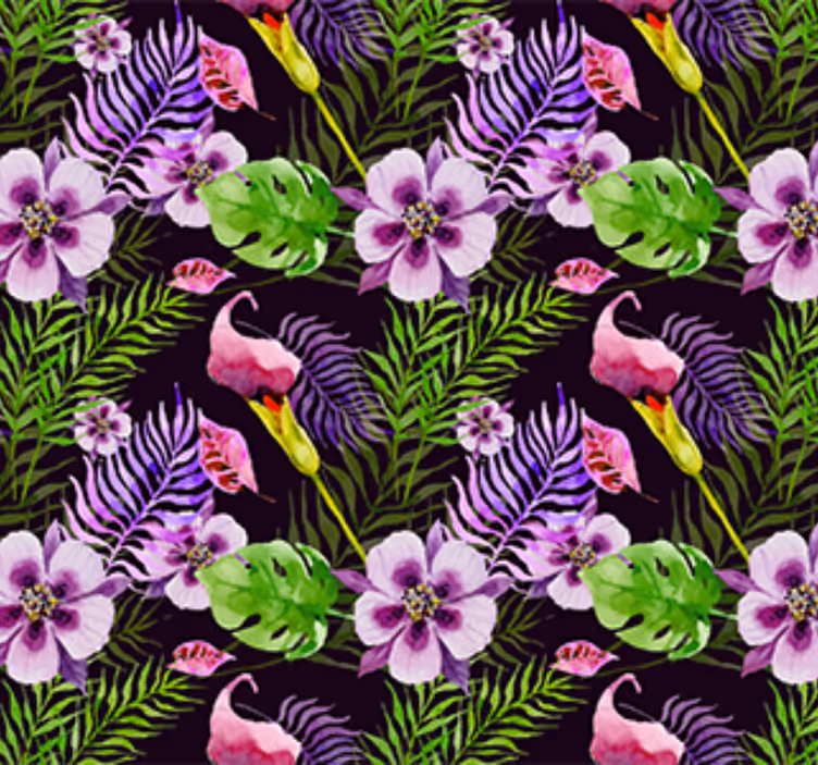 Ornamental wallpaper jungle flora vinyl - TenStickers