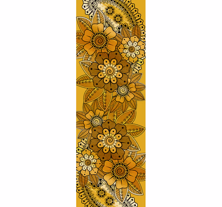 Ornamental flower wallpaper in paisley indian style - TenStickers