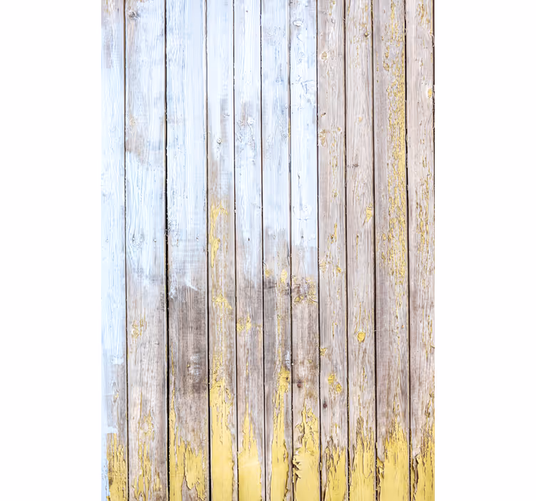 Ornamental wallpaper rustic white-painted planks - TenStickers