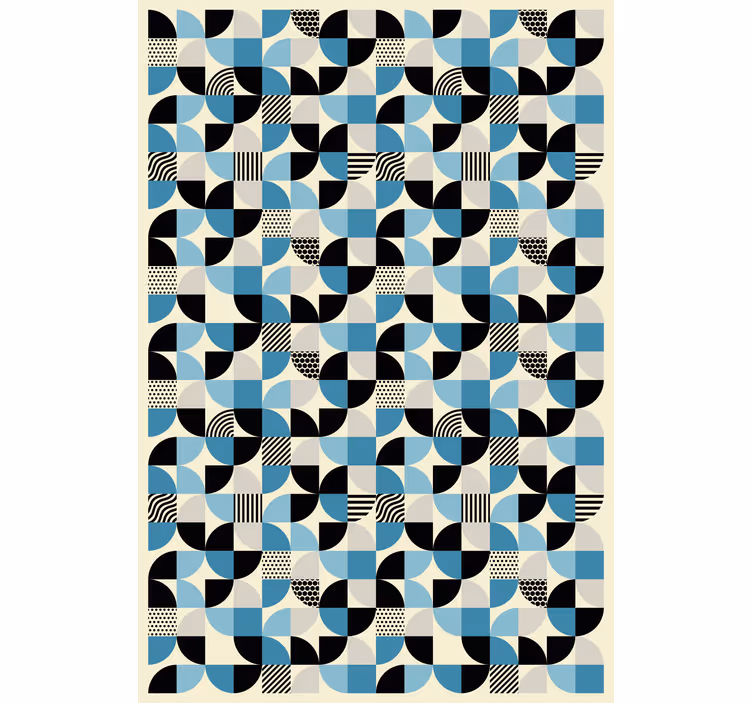 Ornamental wallpaper retro blue bauhaus design - TenStickers