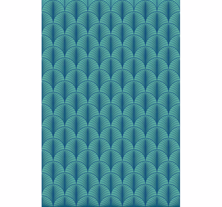 Living room wallpaper in light green and blue - TenStickers