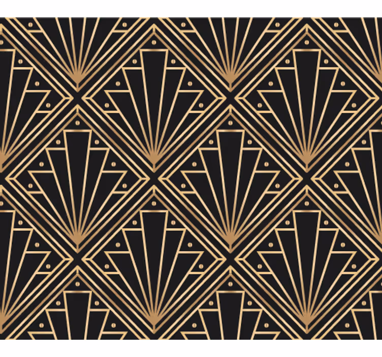 Textured wallpaper in golden and black square pattern - TenStickers