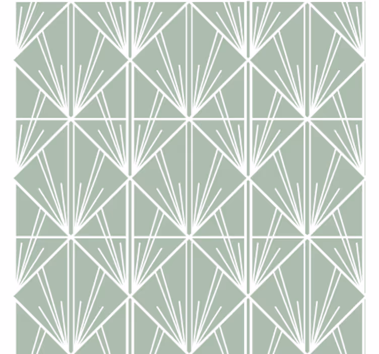 Living room wallpaper green and white art deco - TenStickers