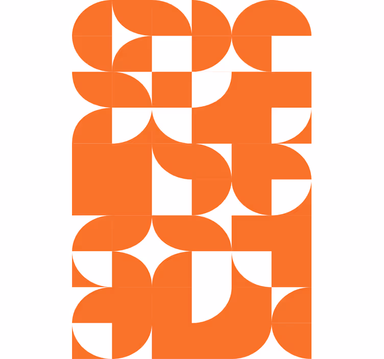 Textured wallpaper orange circle geometric design - TenStickers