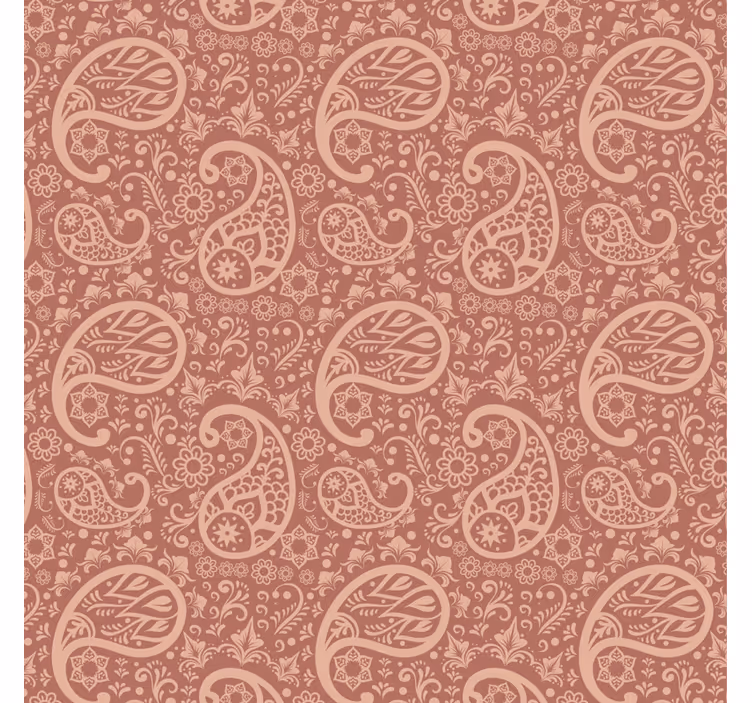 Ornamental flower wallpaper warm paisley design - TenStickers