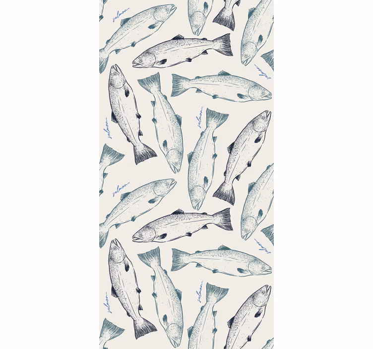 Salmon fish animal wallpaper - TenStickers