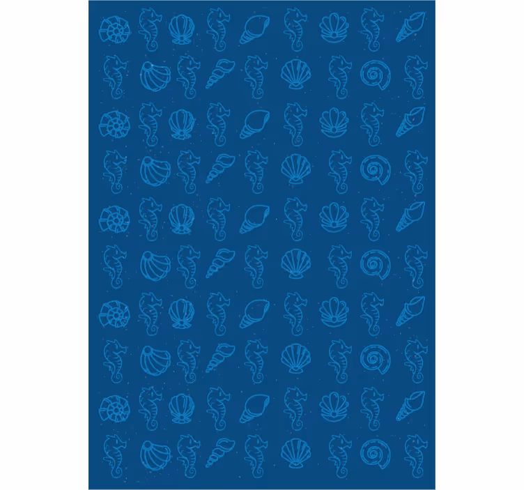 Animal wallpaper shells and sea horses design - TenStickers