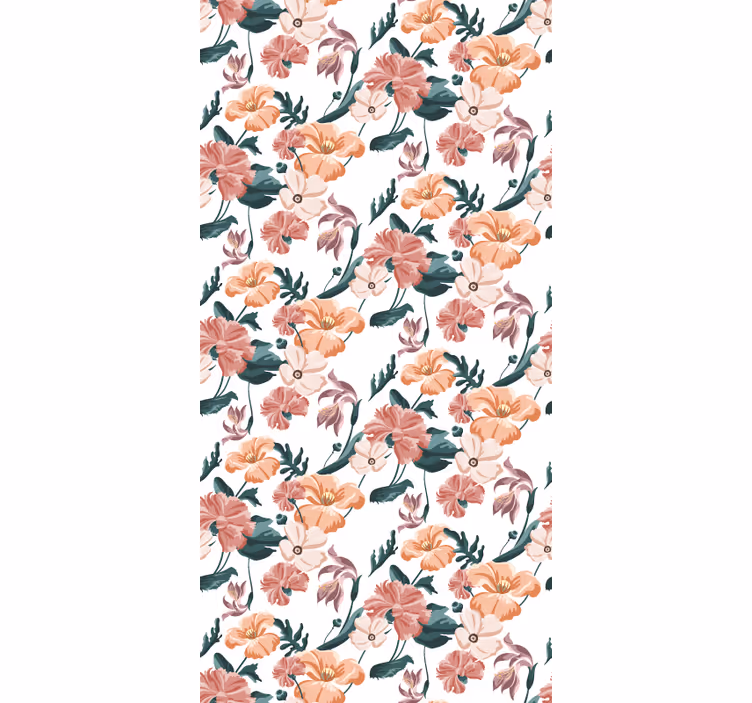 Bedroom wallpaper with beautiful pastel flowers pattern - TenStickers