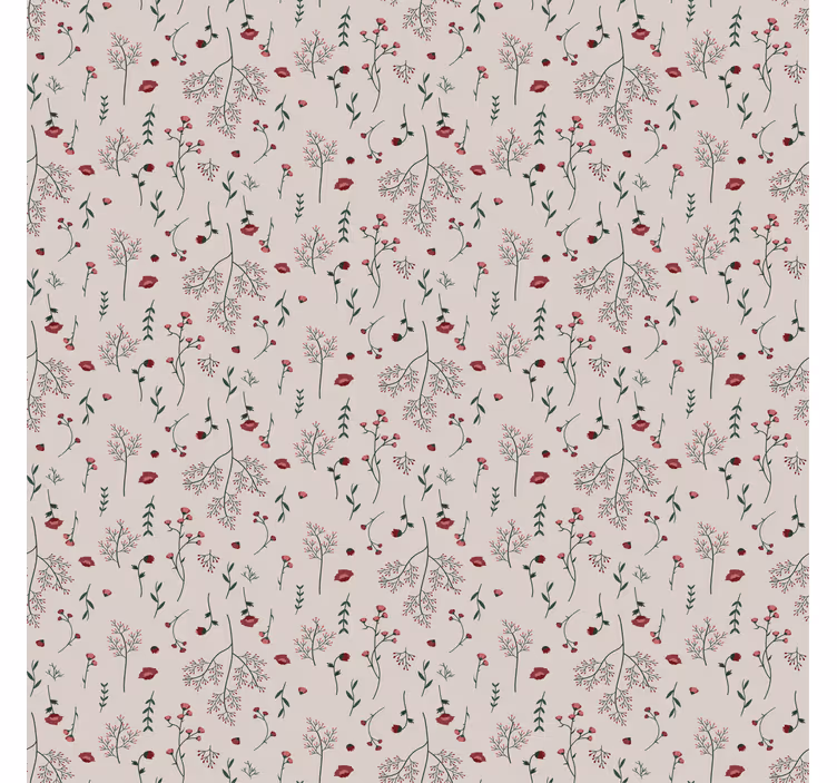 Textured wallpaper minimalistic red floral design - TenStickers
