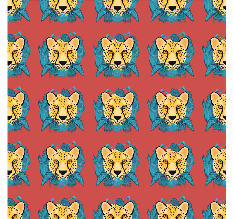 Textured wallpaper oriental style leopard print - TenStickers