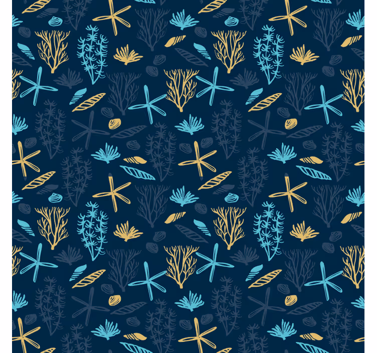 Coral inspired motif bedroom wallpaper - TenStickers