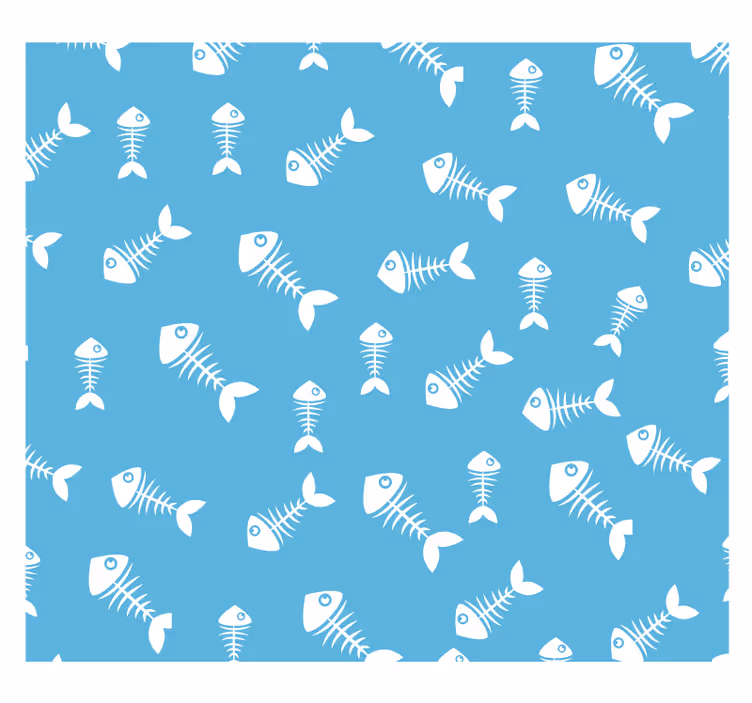Animal wallpaper fish bones design - TenStickers