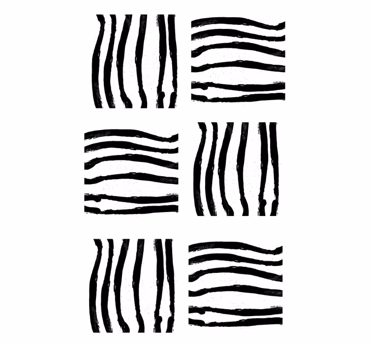 Hallway wallpaper in black and white stripes - TenStickers
