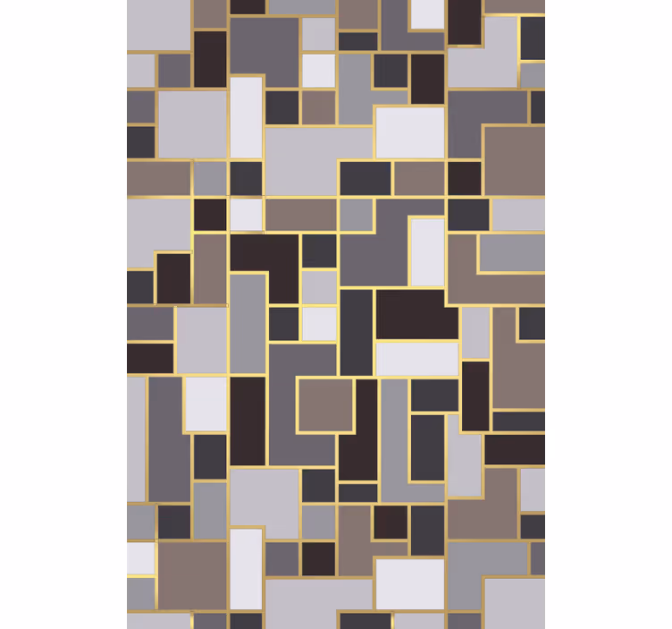 Hallway wallpaper gray rectangles mosaic - TenStickers