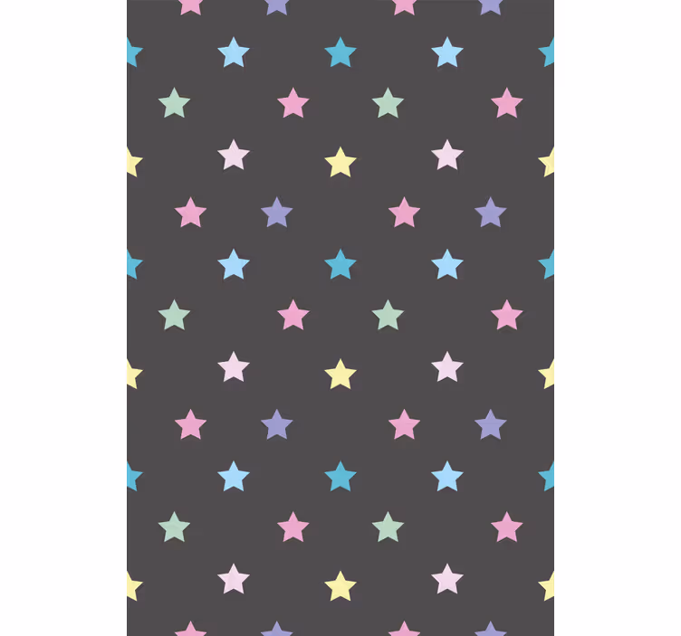 Hallway wallpaper with colorful stars on grey - TenStickers