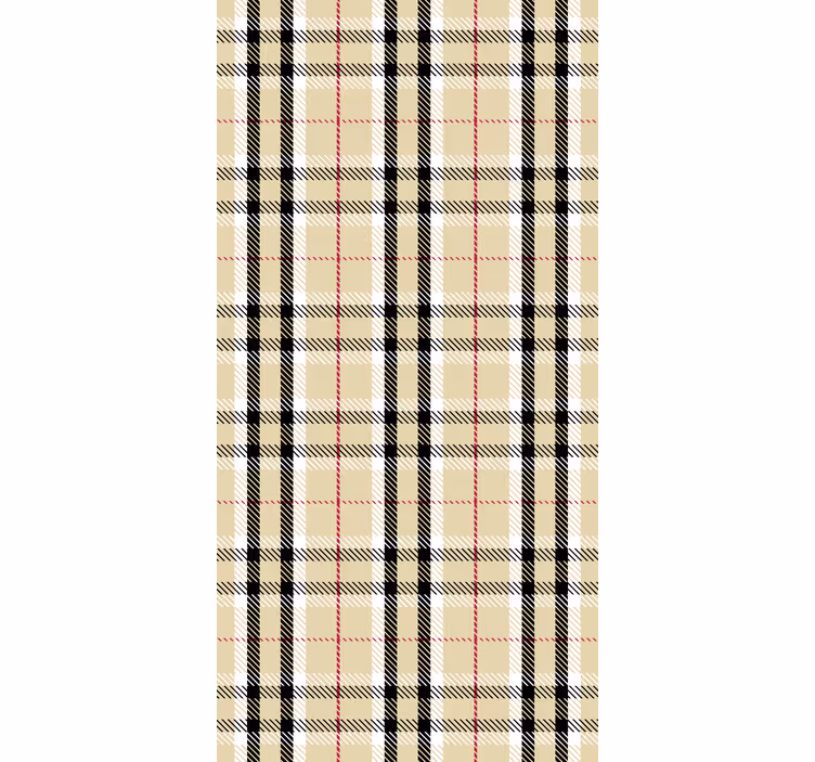 Hallway wallpaper in plaid checkered design - TenStickers