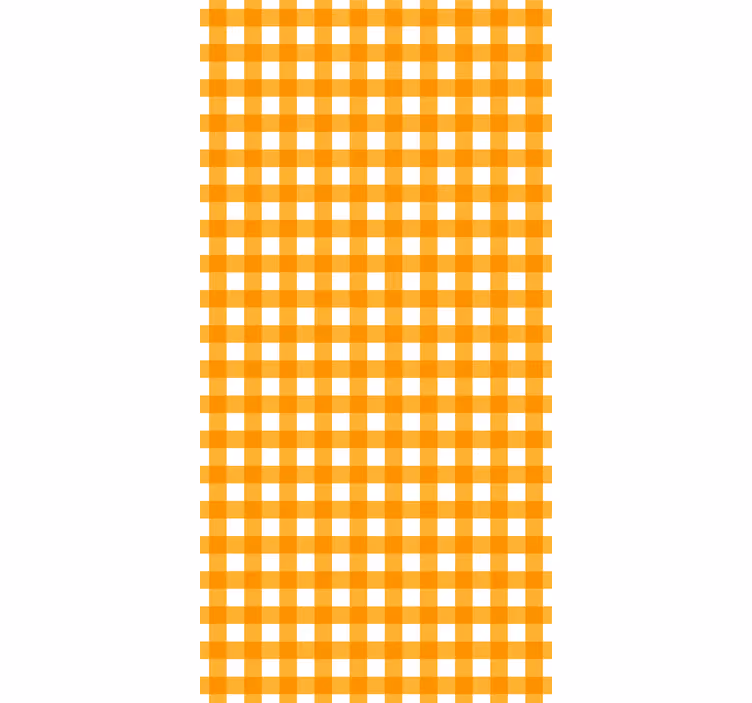 Hallway wallpaper in orange and white squares - TenStickers