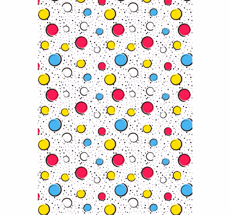 Hallway wallpaper with multicolor dots - TenStickers
