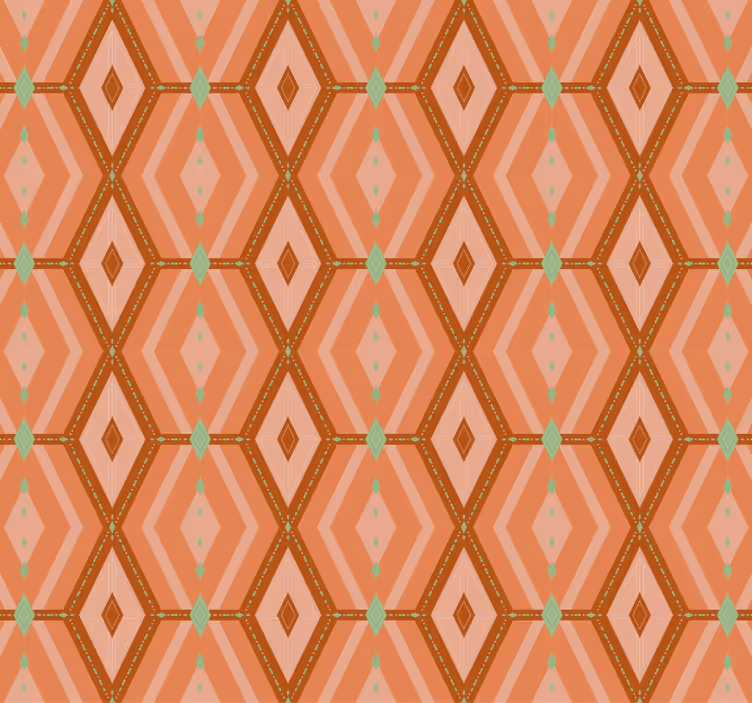 Hallway wallpaper in 30s autumnal geometric tints - TenStickers