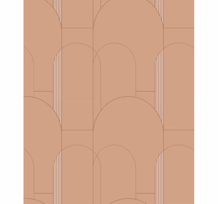 Dining room wallpaper in terracotta geometric circles - TenStickers