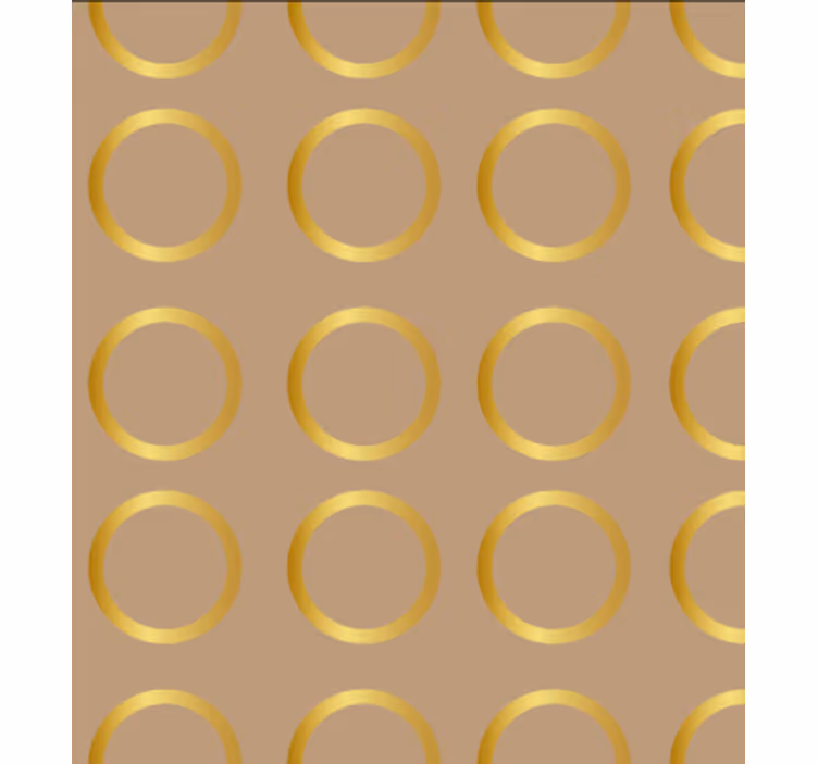 Dining room wallpaper geometric golden circles - TenStickers