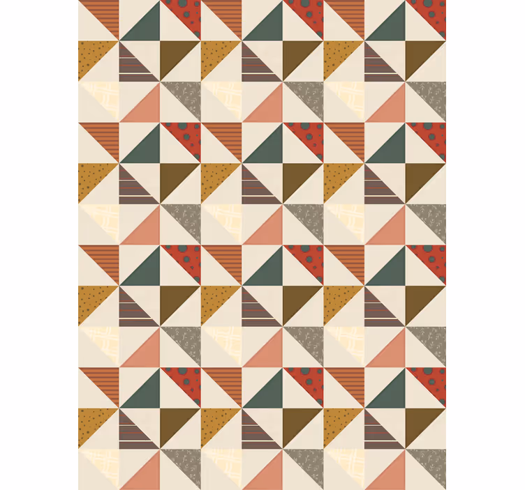 Dining room wallpaper patchwork geometric triangle - TenStickers