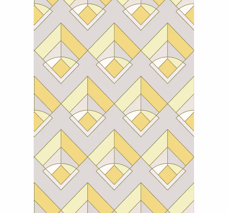 Geometric wallpaper in yellow and gray pattern - TenStickers