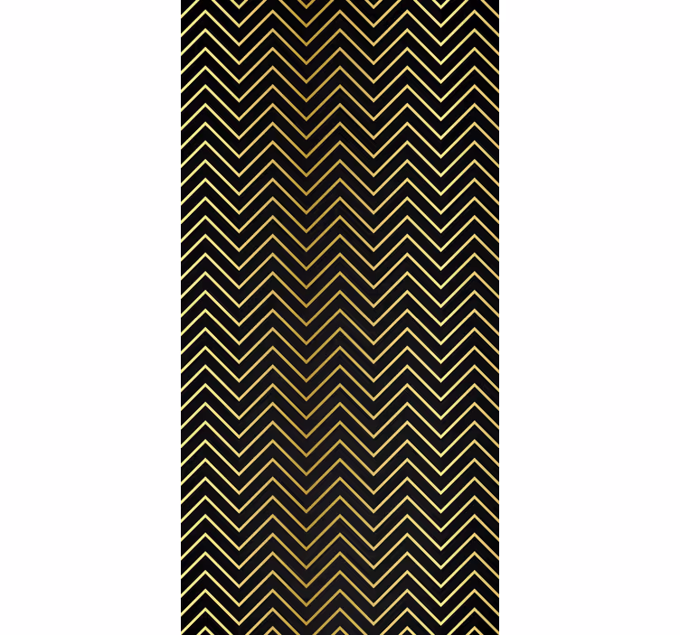 Geometric wallpaper with golden chevron motif - TenStickers
