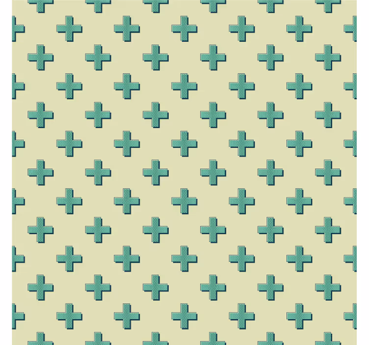 Mint plus shapes geometric wallpaper - TenStickers