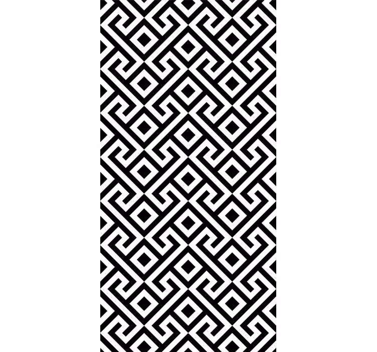 Geometric wallpaper bold black and white pattern - TenStickers