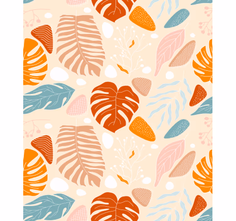 Nature wallpaper in vibrant leaf colors - TenStickers
