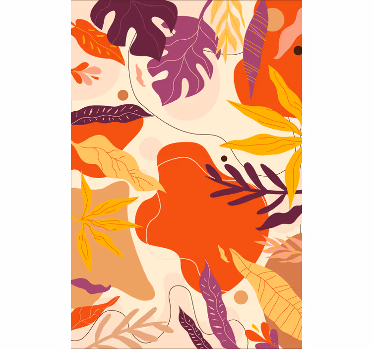 Nature wallpaper colourful abstract leaves design - TenStickers