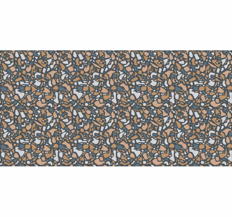 Textured wallpaper brown and blue terrazzo - TenStickers