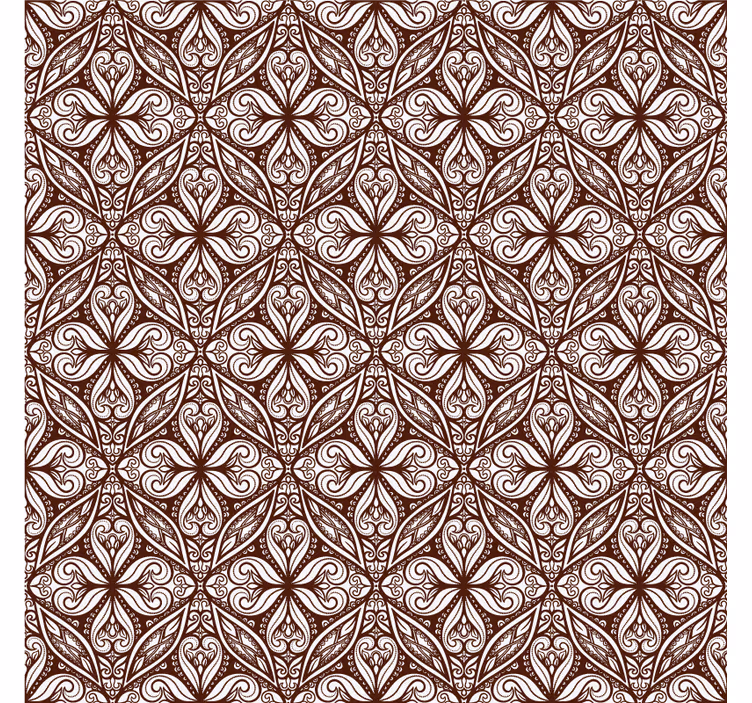 Vintage wallpaper brown floral design - TenStickers