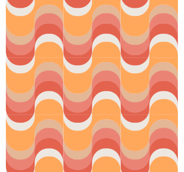 Vintage wallpaper with vibrant wave design - TenStickers