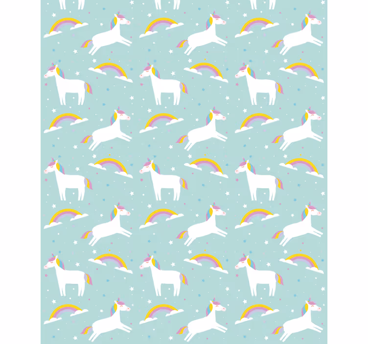 Kids wallpaper unicorns and rainbow design - TenStickers