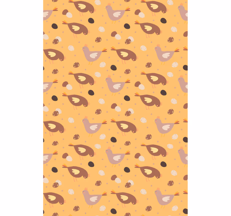 Kids wallpaper orange chick design - TenStickers