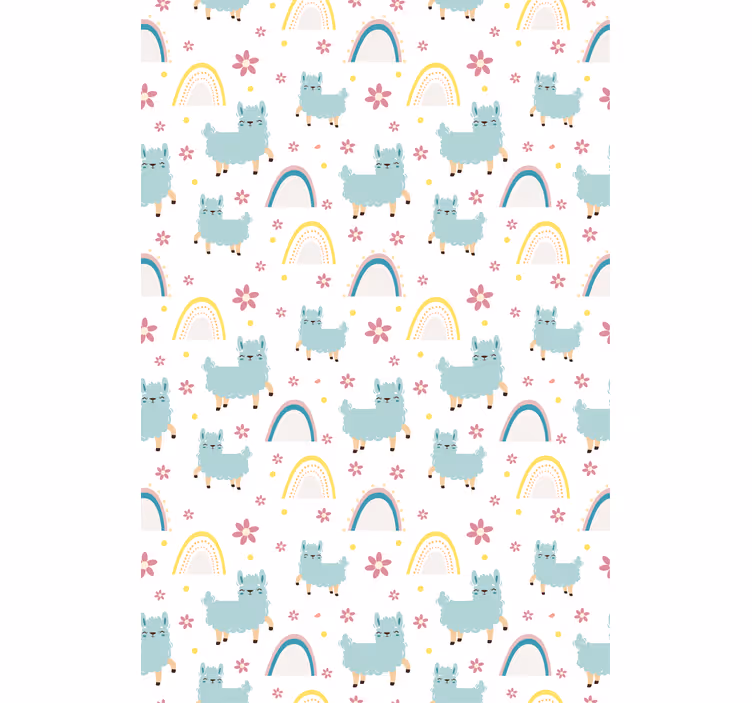 Kids wallpaper funny sheep unicorn pattern - TenStickers