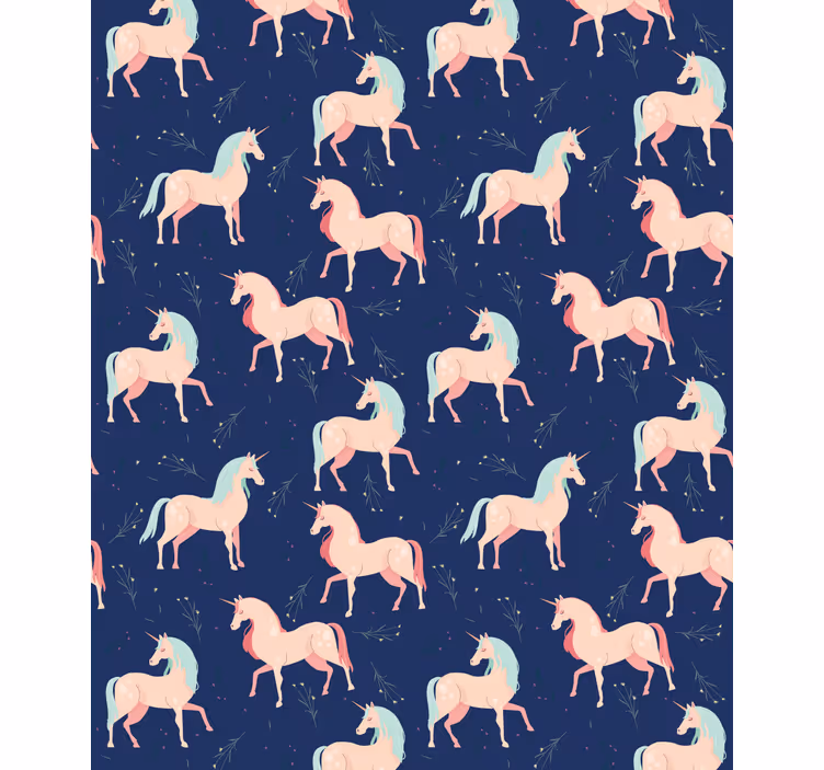 Kids wallpaper enchanted unicorns design - TenStickers