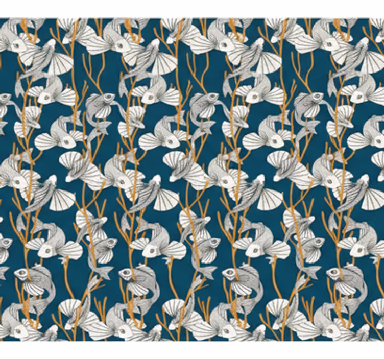 Living room wallpaper deep sea coral drift - TenStickers