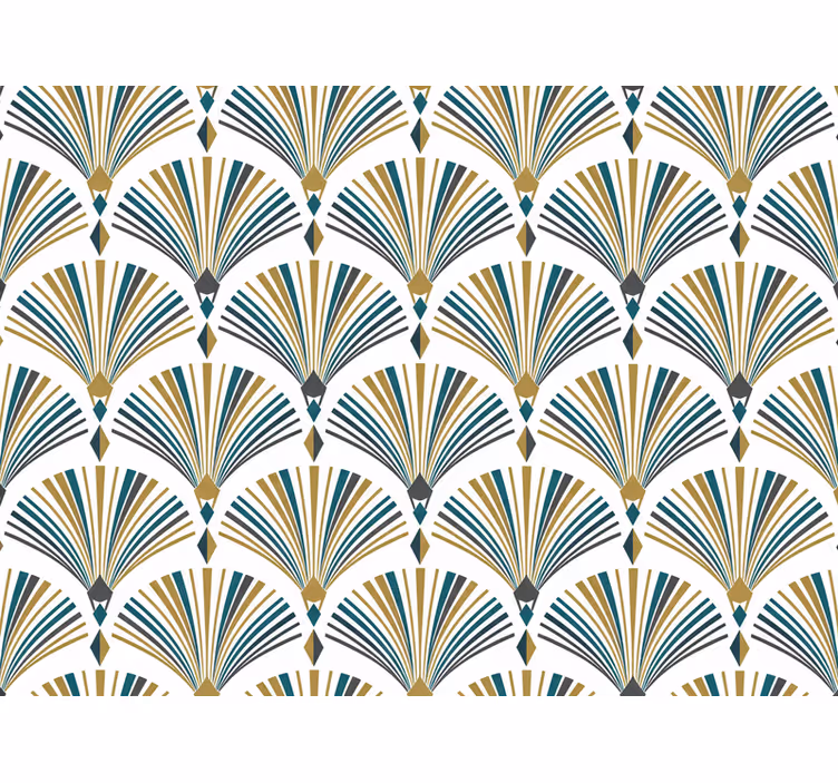 Living room wallpaper vintage gatsby fan mural - TenStickers
