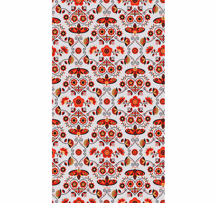 Hallway wallpaper polish red pattern - TenStickers
