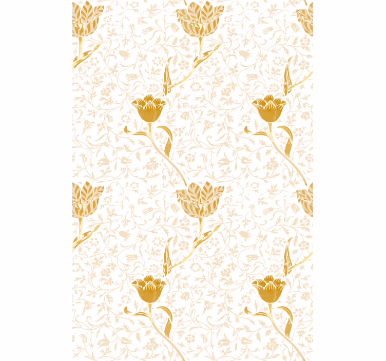 Hallway wallpaper with golden elegant pattern - TenStickers