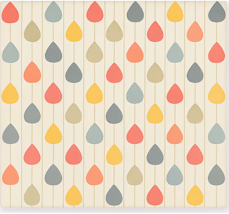 Nordic wallpaper with vibrant falling raindrops - TenStickers