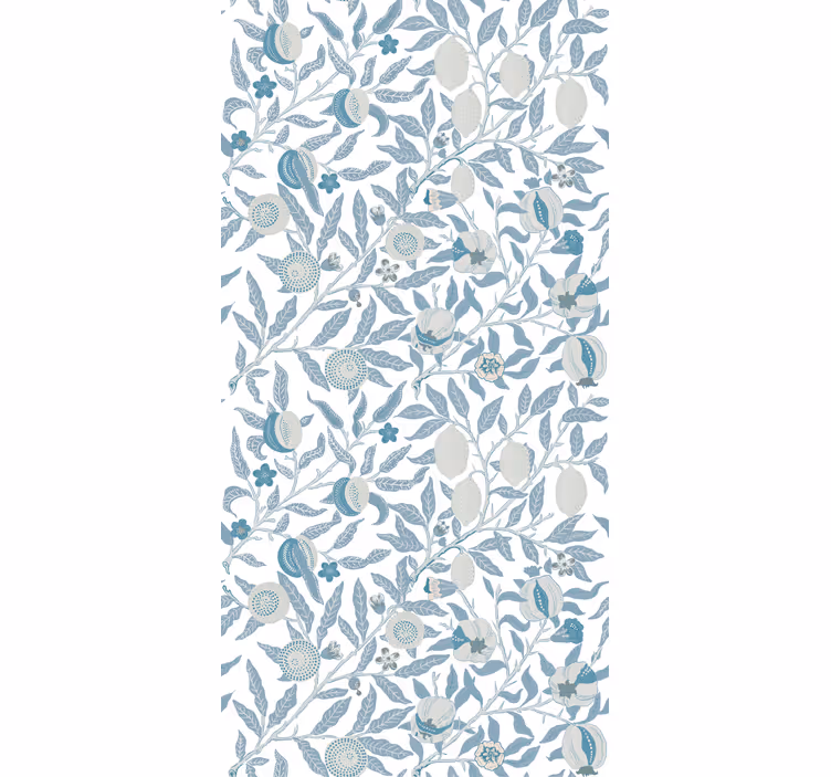Classic wallpaper blue flowers victorian style - TenStickers
