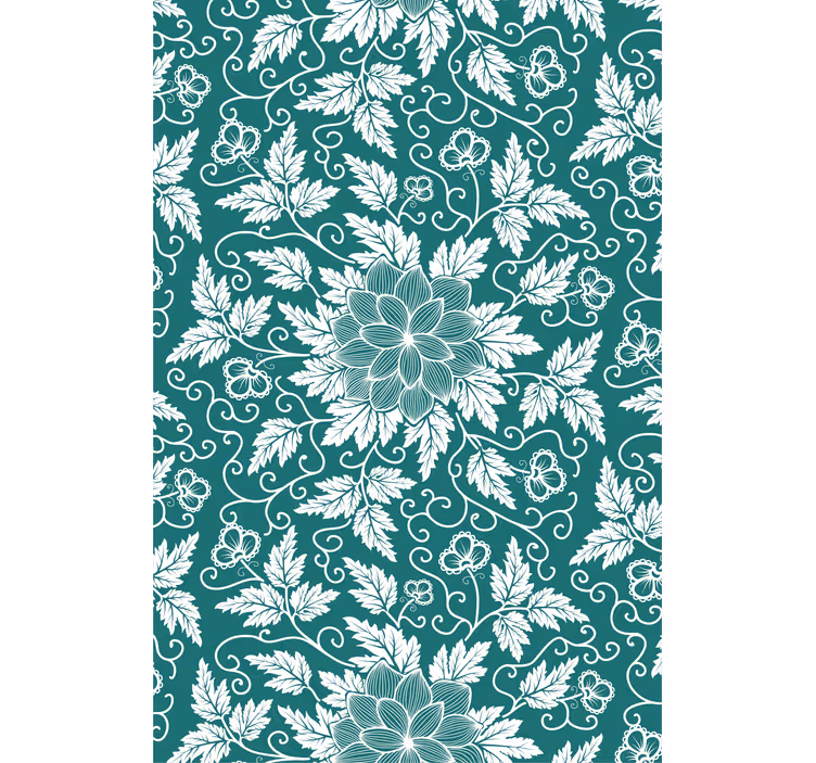 Living room wallpaper old fashioned floral design - TenStickers