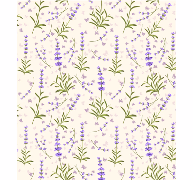 Living room wallpaper lavender floral design - TenStickers