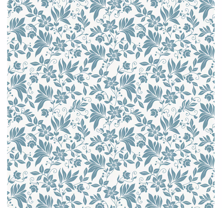 Tile wallpaper turquoise floral design - TenStickers