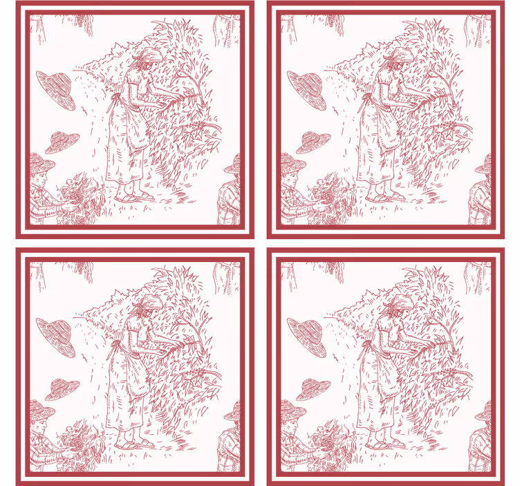 Vintage wallpaper rustic landscape design - TenStickers